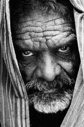 Old Indian Man Monochrome