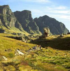 Hikers In The High Drakensberg ( C Ft ) Sehlabathebe National Park Lesotho