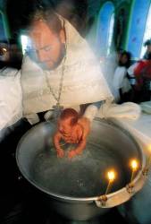Baptism Ceremony In Moldova .