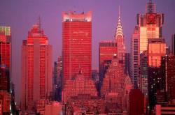 Reflected Sunset , Manhattan