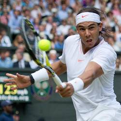 July 02 2010 : Mens Semi Finals . Rafael Nadal ESP ( 2 ) V Andy Murray GBR ( 4 ) . Wimbledon International Tennis Tournament Held At The All England Lawn Tennis Club , London , England .