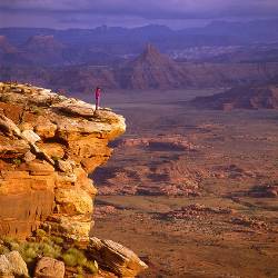 Girl At Needles Overlook , Canyonlands National Park , UT USA