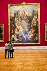 Two Visitors Viewing The Last Judgement By Rubens 1617 , Munich , Germany