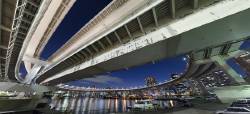 Tokyo Shibaura Pier Harbour , Commercial , And Residential Area Next To Rainbow Bridge