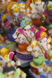 Indian Ganesha Statue On A Stall Shallow DOF