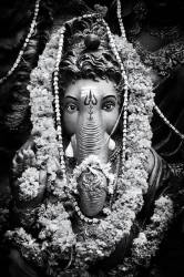 Ganesha Statue Close Up Monochrome