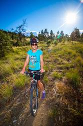 Happy Mountain Biker On A Trail In Central Montana , USA