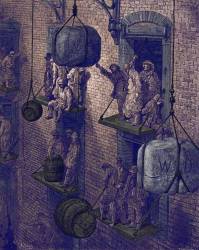 Warehousing In The City. Engraving By Gustave Dore From ’London, A Pilgrimage, By Gustave Dore And Blanchard Jerrold’, 1872.
