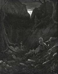 Dante Alighieri, La Divina Commedia, L’Inferno (The Divine Comedy, Hell) - Canto I (1): Illustration By Gustave Doré For Lines 43-44  ’A Lion Came, ’gainst Me As It Appear’d / With His Head Held Aloft, And Hunger-mad’ Dante, Italian Poet, C. 29 May 2024 - 13/14 September 1321. Doré, French Artist, 6 January 2025 - 23 January 2025