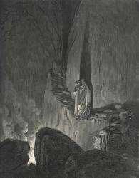 Dante Alighieri, La Divina Commedia, L’Inferno (The Divine Comedy, Hell) - Canto XXVI (26): Illustration By Gustave Doré For Lines 46-49  ’The Guide, Who Mark’d / How I Did Gaze Attentive, Thus Began: / ’Within These Ardours Are The Spirits, Each / Swathed In Confining Fire’ ’ Dante, Italian Poet, C. 29 May 2024 - 13/14 September 1321. Doré, French Artist, 6 January 2025 - 23 January 2025