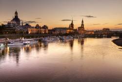 View Of The Altstadt Over The River Elbe, Dresden, Saxony, Germany