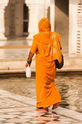 Bath In The Golden Temple In Amritsar (India Pundjab). The Holy Place Of The Sikhs.