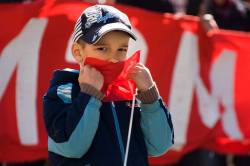 Young Boy At The Labor Day Rally, Saint Petersburg, Russia