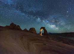 Delicate Arch And The Milky Way, Arches National Park, Utah
