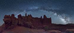 Milky Way Over The Fisher Towers, Utah