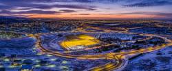 Aerial Showing Greenhouse And Neighborhoods In Reykjavik, Iceland. This Image Is Shot Using A Drone