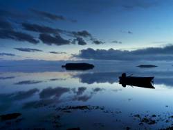 Single Boat In The Water, Hornafjordur, Iceland