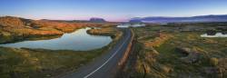 Aerial View Of The Unique Rock Formations At Kalfastrond, Lake Myvatn, Iceland. Image Shot Using A Drone.