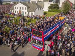 The Icelandic National Football Team Returns Home From The UEFA Euro 2016 Tournament To A Hero’s Welcome, Reykjavik, Iceland. Thousands Of People Rallied To Greet The Team After A Much Successful Competition, Knocking Out England, And Reaching The Quarter Finals.