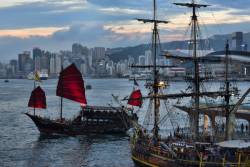 Victoria Harbor, Hong Kong, China.