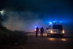 News Disturbs This Afternoon On The Fence Of The Highway Near The Calais Jungle. Several Police Patrols Arrived To The Area And Tried To Disperse People With Pepper Gas, While Some People Thrown Stones To The Police. Stopping And Jumping Into The Lorries On This Highway To UK Have Become Something Common For The People In The Camp That Want To Leave France.