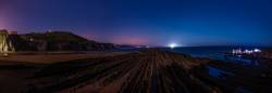 Night View Of Zumaia (Vasque Country, Spain) Beach. In This Place Is Been Filmed The Seventh Season Of Games Of Thrones.