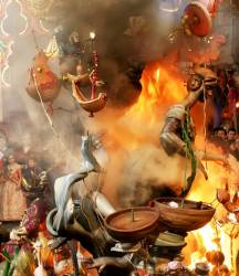 Las Fallas Is A Yearly Festival In Valencia, Spain. The Last Night All The 700 Statues (fallas) Are Set On Fire