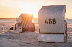 Beach Chairs On The Beach Of Prerow, Baltic Sea, Darss, Mecklenburg-Vorpommern, Germany