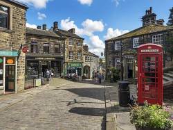 Main Street In Haworth In Summer West Yorkshire England