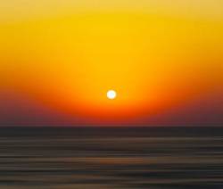 Horizontal Vivid Orange Sunset Ocean Horizon Abstraction Blur Background Backdrop