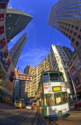 The Famous Public Trams , Hong Kong , China