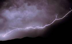 Lightning At Night , Grasslands National Park , Saskatchewan , Canada