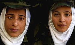 Two Recent Women Graduates Of US Backed Military Training Pose For The Camera Iraqi Freedom Force Trained In JORDAN