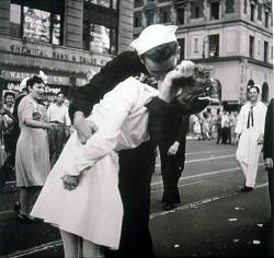 V J Day In New York On The Street , A Happy Sailor Kisses A Passing Nurse Inin Unfettered Celebration On The News Of The Japanese Surrender , Signaling The End Of World War Two