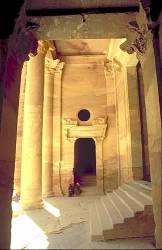 Bedu / Bedouin Guards Sitting Inside Al Khazneh ( The Treasury ) , Petra , Jordan