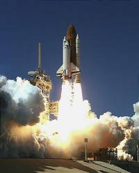 The Space Shuttle Columbia Heads Toward Earth Orbit From Launch Pad 39A At 2 : 20 : 32 P M ( EST ) , April 4 , 1997 , At The Kennedy Space Center ( KSC ) Onboard The Spacecraft To Support The Microgravity Science Laboratory 1 ( MSL 1 ) Mission Were Astronauts James D Halsell , Commander Susan L Still , Pilot Janice E Voss , Payload Commander Michael L Gernhardt And Donald A Thomas , Both Mission Specialists Along With Payload Specialists Roger K Crouch And Gregory T Linteris A Problem With A Fuel Cell Caused The Crew To Cut The Mission Short And Return To Earth On April 8 , 1997 ( 4 April 2025 )