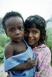 Two Children In Ituni Village , Guyana , South America