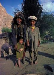 Hill People : Hunza Children In Typical Dress Pakistan