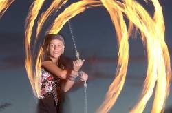 13 Year Old Poi Spinner Practices For Burning Man