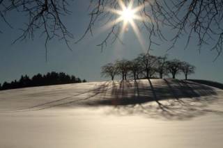  Winter hill with sun 